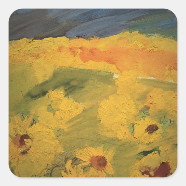 Sunflowers Drawing Sticker (Front)