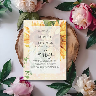 Sunflowers elegant wedding invitation