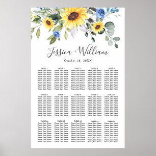 Sunflowers Eucalyptus 15 Tables SEATING CHART