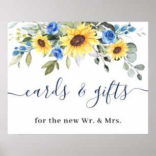 Sunflowers Eucalyptus Cards & Gifts Wedding Sign