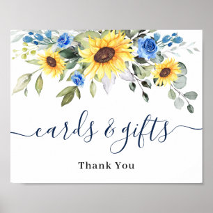 Sunflowers Eucalyptus Cards & Gifts Wedding Sign