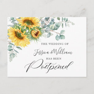 Sunflowers Eucalyptus Chic Wedding Postponed Postcard