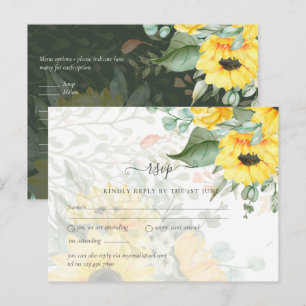 Sunflowers Eucalyptus Greenery Boho Wedding Postcard