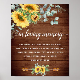 Sunflowers Eucalyptus Rustic Wedding Memorial Sign