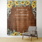 Sunflowers Eucalyptus Wedding Photo Booth Backdrop