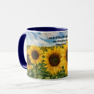 Sunflowers Faith Mug Floral Art Cup