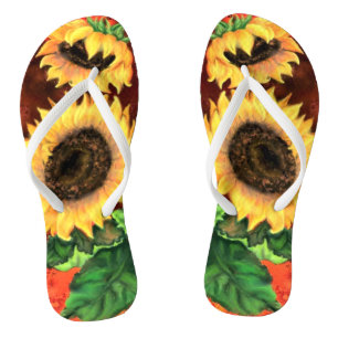 Sunflowers Flip Flops