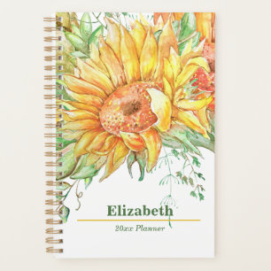 Sunflowers Floral Boho Yearly Monthly Weekly Plan Planner