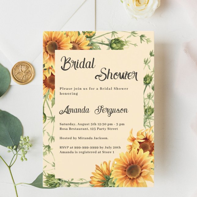 Sunflowers florals Bridal Shower Invitation (Creator Uploaded)