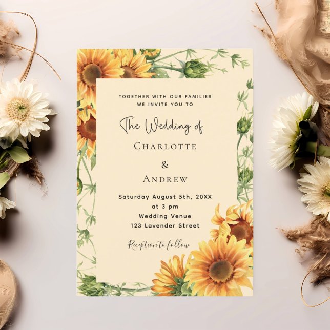Sunflowers florals wedding  invitation (Creator Uploaded)