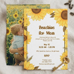 Sunflowers for Mum Mother's Day Brunch Photo  Invitation