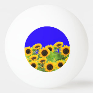 Sunflowers - Freedom Ukraine Peace Ukrainian Flag Ping Pong Ball