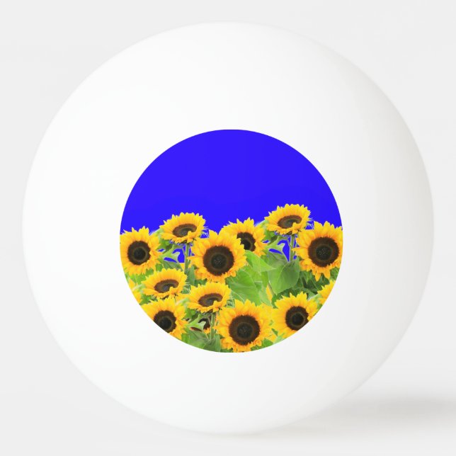 Sunflowers - Freedom Ukraine Peace Ukrainian Flag  Ping Pong Ball (Front)