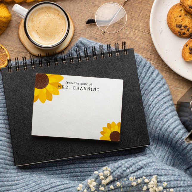 Sunflowers From the Desk of Teacher Post-it Notes (Creator Uploaded)