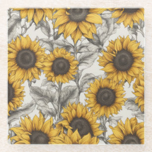 Sunflowers Glass Coaster