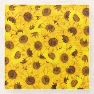 Sunflowers Glass Coaster
