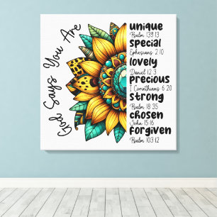 Sunflowers Gods Quotes Canvas Print