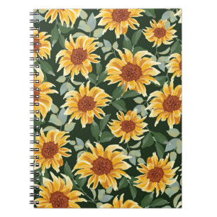Sunflowers Green decor: Seasonal Pattern Notebook