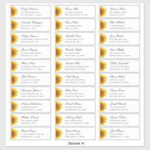 Sunflowers guests address. Rustic shipping labels