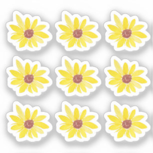 Sunflowers Hand Painted Watercolor Sticker Set