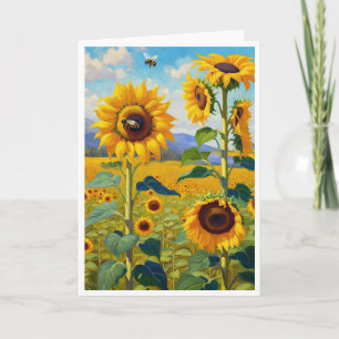 Sunflowers Happy Birthday Add Your Text Greeting Card