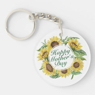 Sunflowers Happy Mother's Day Floral Keychain