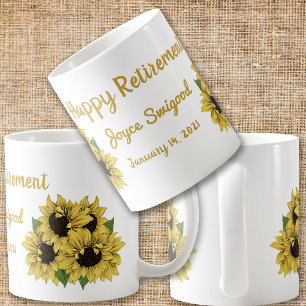 Sunflowers Happy Retirement Coffee Mug