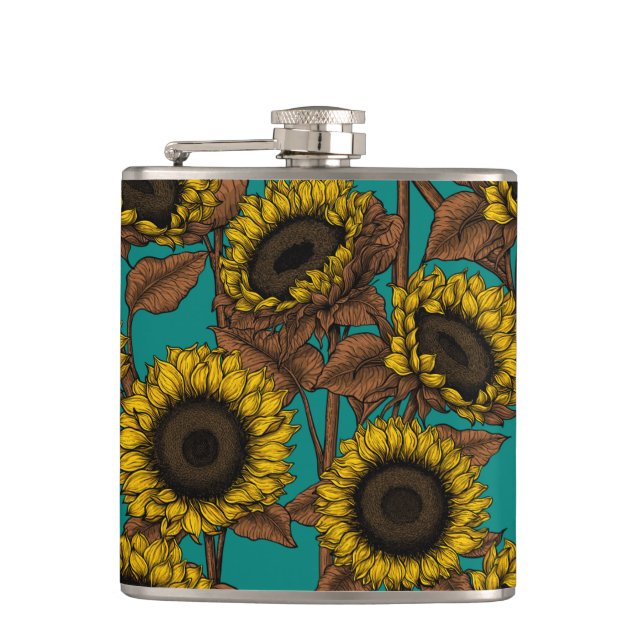 Sunflowers Hip Flask (Front)