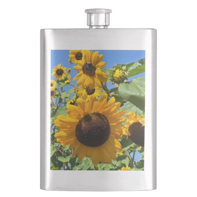 Sunflowers Hip Flask (Front)
