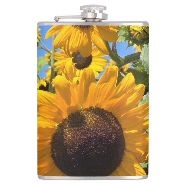 Sunflowers Hip Flask (Front)
