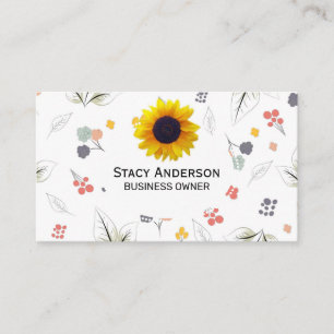 Sunflowers Illustrative Flowers Floral Elements Business Card