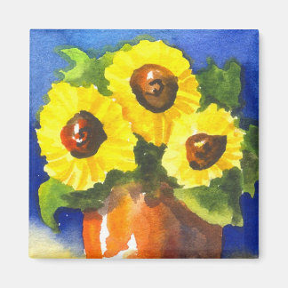 Sunflowers in a Clay Pot Magnet