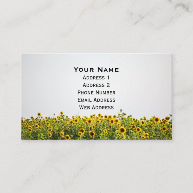 Sunflowers in a Field Business Card (Front)