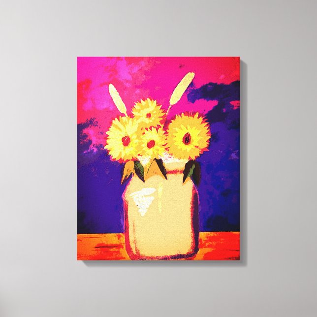 Sunflowers in a jar canvas print (Front)