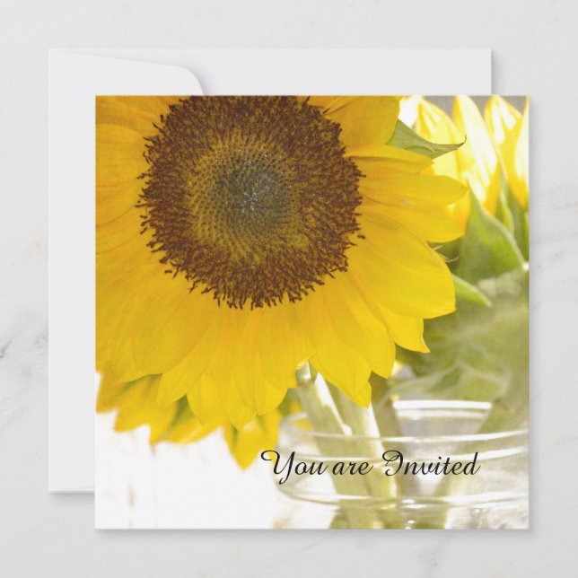 Sunflowers in a Mason Jar Birthday Invitation (Front)