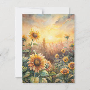 Sunflowers in a Meadow Postcard