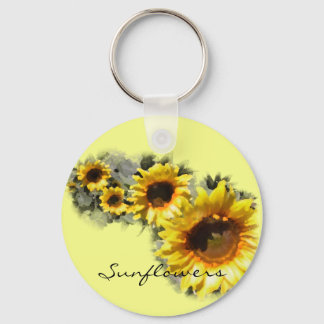 Sunflowers in a Row Key Ring