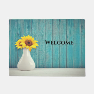 Sunflowers in a vase doormat