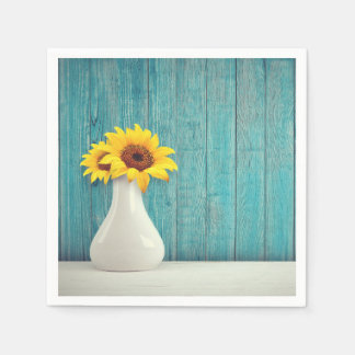 Sunflowers in a vase napkin