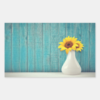 Sunflowers in a vase rectangular sticker