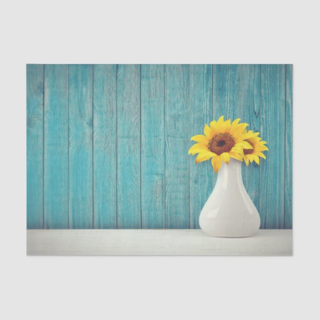 Sunflowers in a vase       tissue paper (Front)
