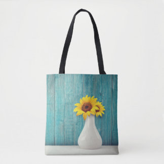 Sunflowers in a vase      tote bag
