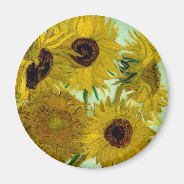 Sunflowers in a Vase Van Gogh Fine Art Magnet (Front)