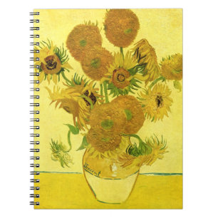 Sunflowers in a Vase Van Gogh Fine Art Spiral Notebook