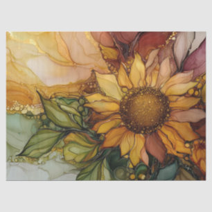 Sunflowers in Alcohol Ink Series Design #26 Tissue Paper