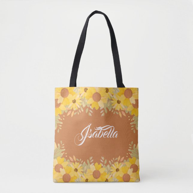 Sunflowers in bloom Fall lovers custom  Tote Bag (Front)