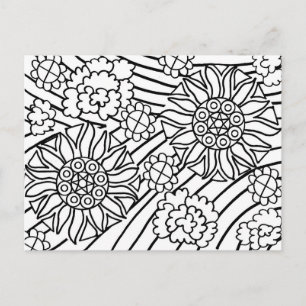 Sunflowers in Summer colour your card