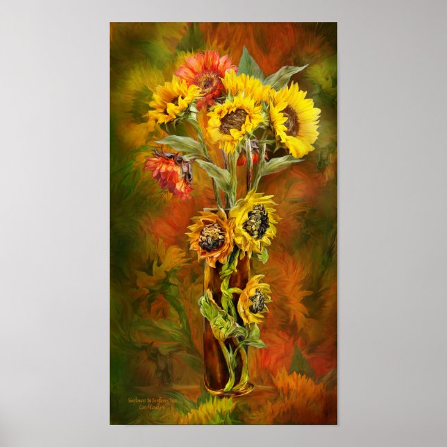 Sunflowers In Sunflower Vase Art Poster/Print Poster (Front)