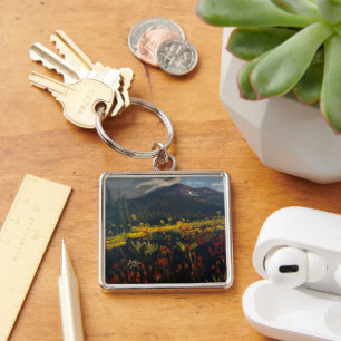Sunflowers in the Mountains, by Gary Poling Key Ring