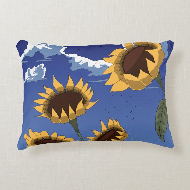 Sunflowers in the Summer Decorative Cushion (Front)